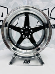 18” F99ZX307 5/114 BLACK with SILVER MILLING SILVER DISH