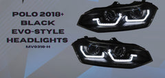 VW POLO 8 EVO ANGEL EYE HEADLIGHTS BLK