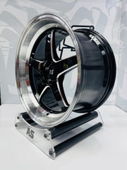 18” F99ZX307 5/114 BLACK with SILVER MILLING SILVER DISH