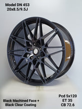 20” AS-F80 Comp 5x120 black machine face black tint