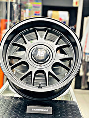 15” AS- 7563 4/100 4/108 full matt black wheels