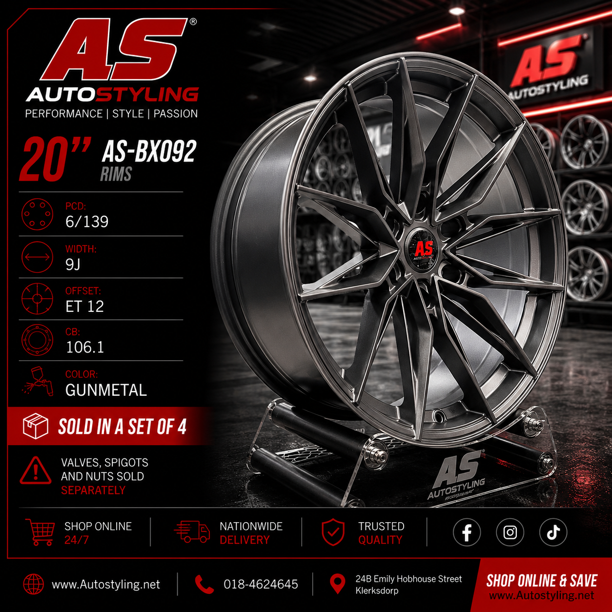 20” DUBAI CONCEPTS BX092 6/139 bakkie 4x4 rims - Autostyling Klerksdorp