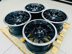 15” AS-TRW 1007 4/100 gloss black wheels