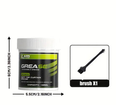 Automotive Door Grease - Hinge And Track Maintenance Paste, Sunroof/Track Lubrication to Prevent Sticking And Eliminate Noise, Comes with a Brush - Ensures Smooth And Quiet Operation of Car Parts - Soft Top Zipper Lubricant.