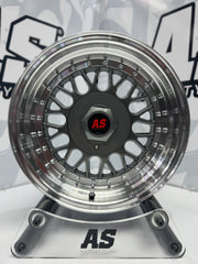 15” AS- 7501 4/100 4/114 gunmetal grey wheels
