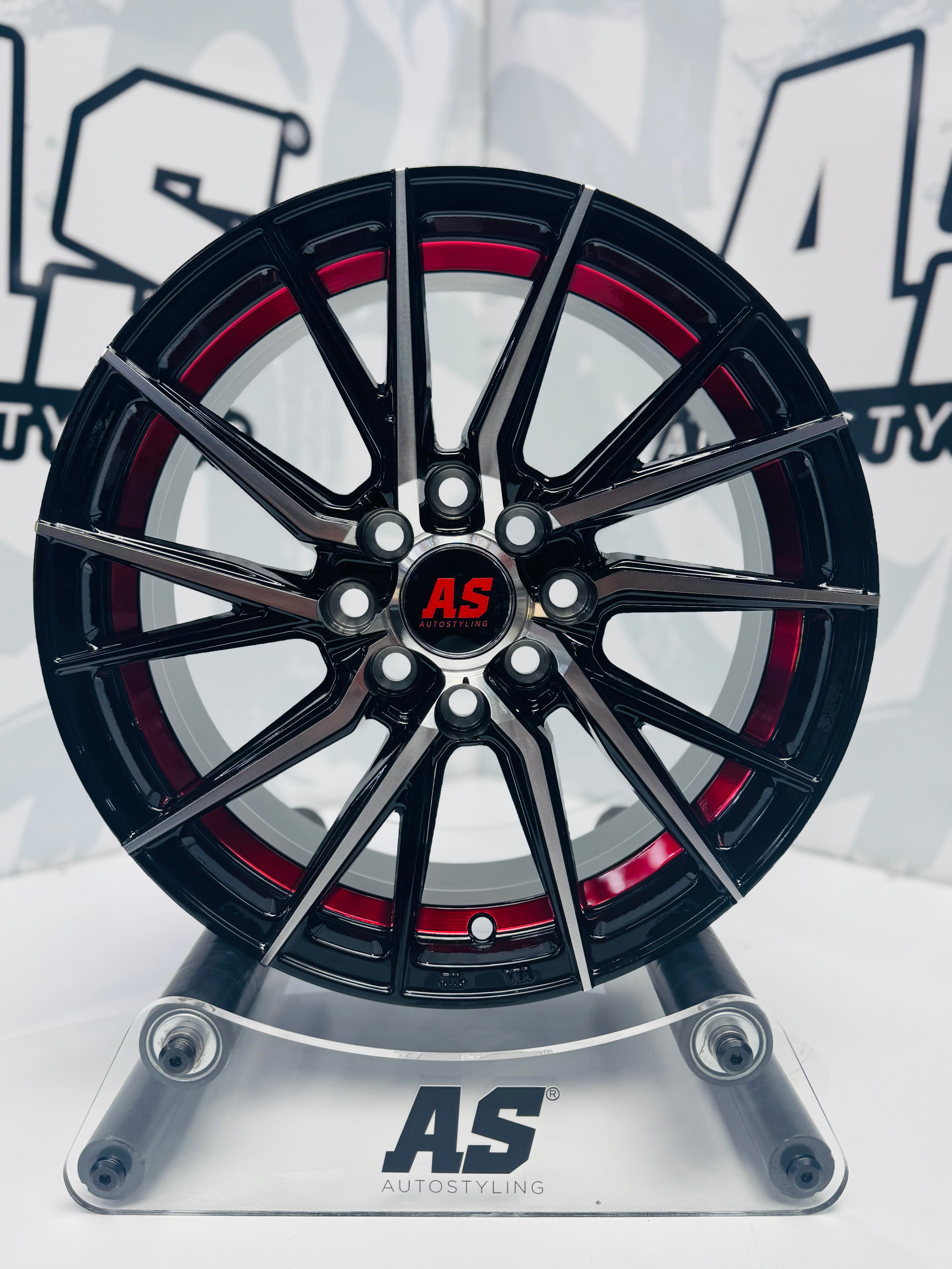 15” M8968 4x100 4x114 Machine black/ red - Autostyling Klerksdorp