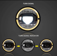 VLAND 7 Inches LED Projector Headlights for Jeep Wrangler 2007-2017 (DRL Integrated w/ Turn Signals)