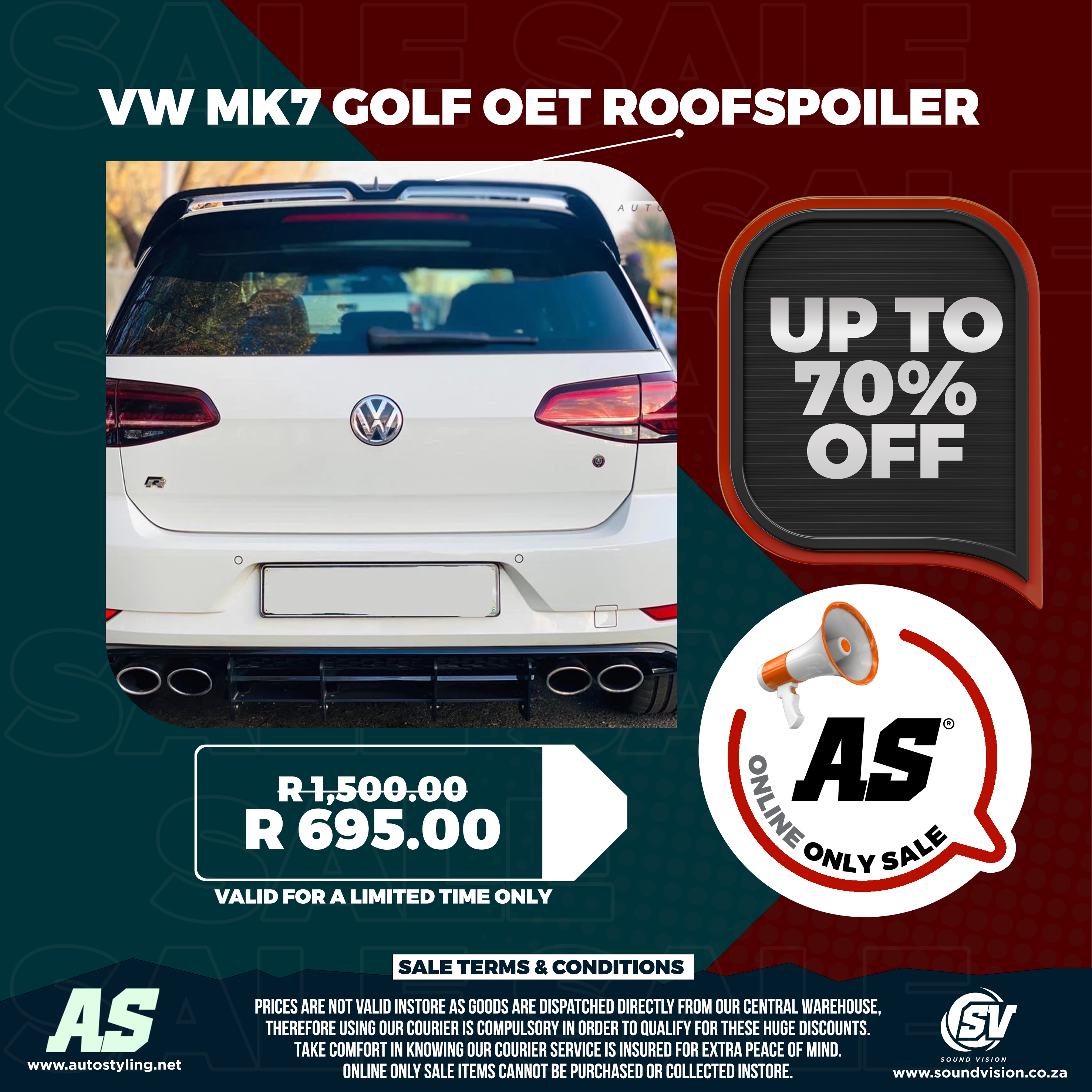 VW MK7 GOLF OET ROOFSPOILER - Autostyling Klerksdorp