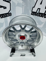 15” AS- 7566 5x100 & 5x114 Silver machine face wheels