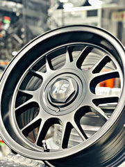 15” AS- 7563 4/100 4/108 full matt black wheels