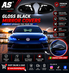 VW GOLF MK 7 M4 / BATMAN MIRROR COVERS GLOSS BLACK - Autostyling Klerksdorp