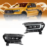 Ford Ranger VLAND Headlights Tri-Projector style 2016+ to 2022
