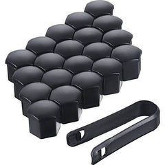 WHEEL NUT COVER BLACK 20 pack