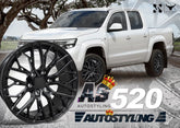 20” AS 520 SATIN BLACK BAKKIE RIMS 6/139 PCD