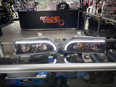 Toyota Corolla/Conquest /Baby Camry Headlamps (93-99)black DRL led Headlamps