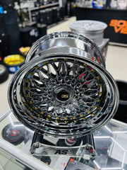 17” AS® CHROME WITH GOLD STUDS 4x100 & 4x114 8.5j/ 10j