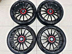 19” AS-SUPERTURISMO 5/112 & 5x100 multi PCD GLOSS BLACK WITH 215/35/19 TYRES - Autostyling Klerksdorp