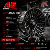 20” MKO OFF-ROAD AS-F661014 20X10J GLOSS Matt black bakkie 4x4 rims