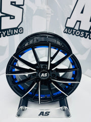 15” M8961 4x100 4x114 Machine black / blue - Autostyling Klerksdorp