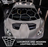 Autostyling Klerksdorp Hexagonal Grid Light Aluminium Ceiling Light LED Ceiling Lamp With Bulb (White) 2.4m x4.8m WHOLESALE PRICE DIRECT TO PUBLIC !