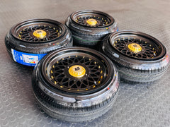 RIM & TYRE COMBO DEAL 15” PMESH 4x100 & 4x114 + 165/50/15 COMFORSER TYRES - BRAND NEW