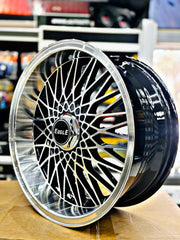 17” AS-EAGLE MACHINE BLACK DEEP DISH REAR 4/100 4/114