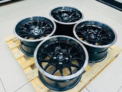 15” AS-TRW 1007 4/100 gloss black wheels