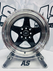 15” AS-APEX M7699 4/100 4/114 black wheels
