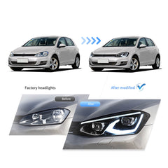 VW Golf 7 / MK7 HID HEADLIGHTS 2014-2017 with Animation and Blue DRL (NOT suitable for Golf GTI and Golf R with HID ) PRE ORDER & SAVE R3000 ARRIVING END JUNE 2026 - Autostyling Klerksdorp