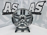 17” AS- LONGBEACH DISHED 5/100 SILVER RIMS