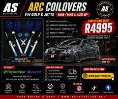 ARC COILOVERS VW GOLF & JETTA MK5 / MK6 & AUDI 8p BLUE or yellow - Autostyling Klerksdorp