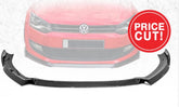 NEW IMPROVED VW POLO 6/ POLO 7 TSI VIVO 3pce NEW PLASTIC GLOSS BLACK FRONT SPOILER