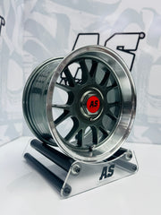 15” AS- 7568 5x100 & 5x114 gunmetal machine lip wheels