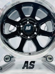 17” AS-XPF020 4x4 rims 6/139 PCD BLACK with MACHINE LIP