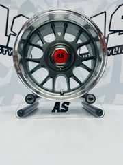 15” AS- 7568 5x100 & 5x114 gunmetal machine lip wheels