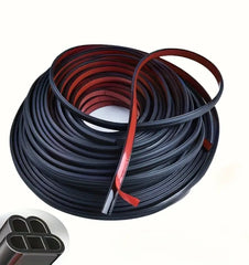 Rubber Car Door Seal Strip - Double Layer Noise Reduction, Shock Absorption Soundproofing Protective Trim, Non-Waterproof, Multi-Pack, Vibration Dampening | Duallayer Structure | Textured Surface, Car Soundproofing