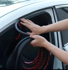 Rubber Car Door Seal Strip - Double Layer Noise Reduction, Shock Absorption Soundproofing Protective Trim, Non-Waterproof, Multi-Pack, Vibration Dampening | Duallayer Structure | Textured Surface, Car Soundproofing