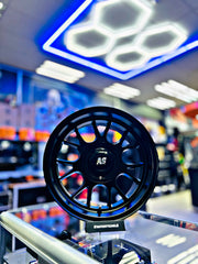 15” AS- 7563 4/100 4/108 full matt black wheels