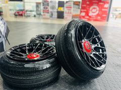 RIM & TYRE COMBO DEAL 15” RSE 4/100 & 4/114 + 165/50/15 COMFORSER TYRES - BRAND NEW