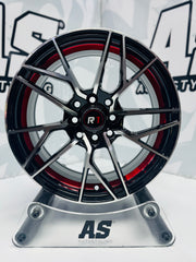 15” M8963 4x100 4x114 Machine black / red - Autostyling Klerksdorp