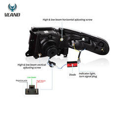 VLAND TOYOTA FJ CRUISER 2007-2015 LED HEADLIGHT WITH GRILL