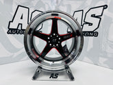 18” F99ZX307 5/114 BLACK with RED MILLING
