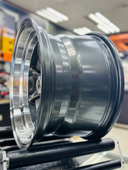 15” AS-WATA 8J/9J 4/100 4/114 GUNMETAL RIMS