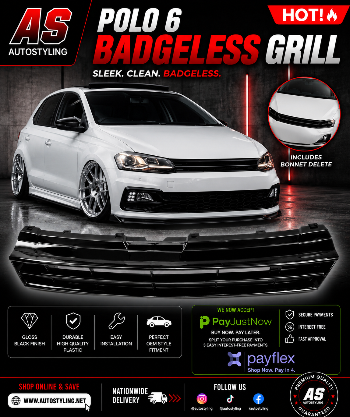 POLO 6 BADGE-LESS GRILL - Autostyling Klerksdorp