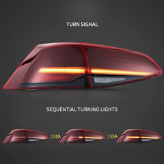 Golf MK7 2013-2021 Hatchback Vland laser LED Tail Lights with Sequential Turn Signal