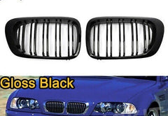 BMW E46 FACELIFT DOUBLE SLAT GLOSS BLACK GRILLS 2 door