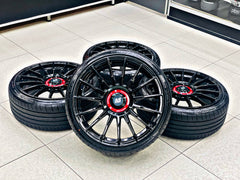 19” AS-SUPERTURISMO 5/112 & 5x100 multi PCD GLOSS BLACK WITH 215/35/19 TYRES - Autostyling Klerksdorp