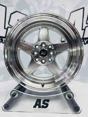 15” AS- APEX 4x100 & 4x114 MACHINE SILVER