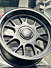 15” AS- 7563 4/100 4/108 full matt black wheels