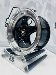 15” AS-APEX M7699 4/100 4/114 black wheels